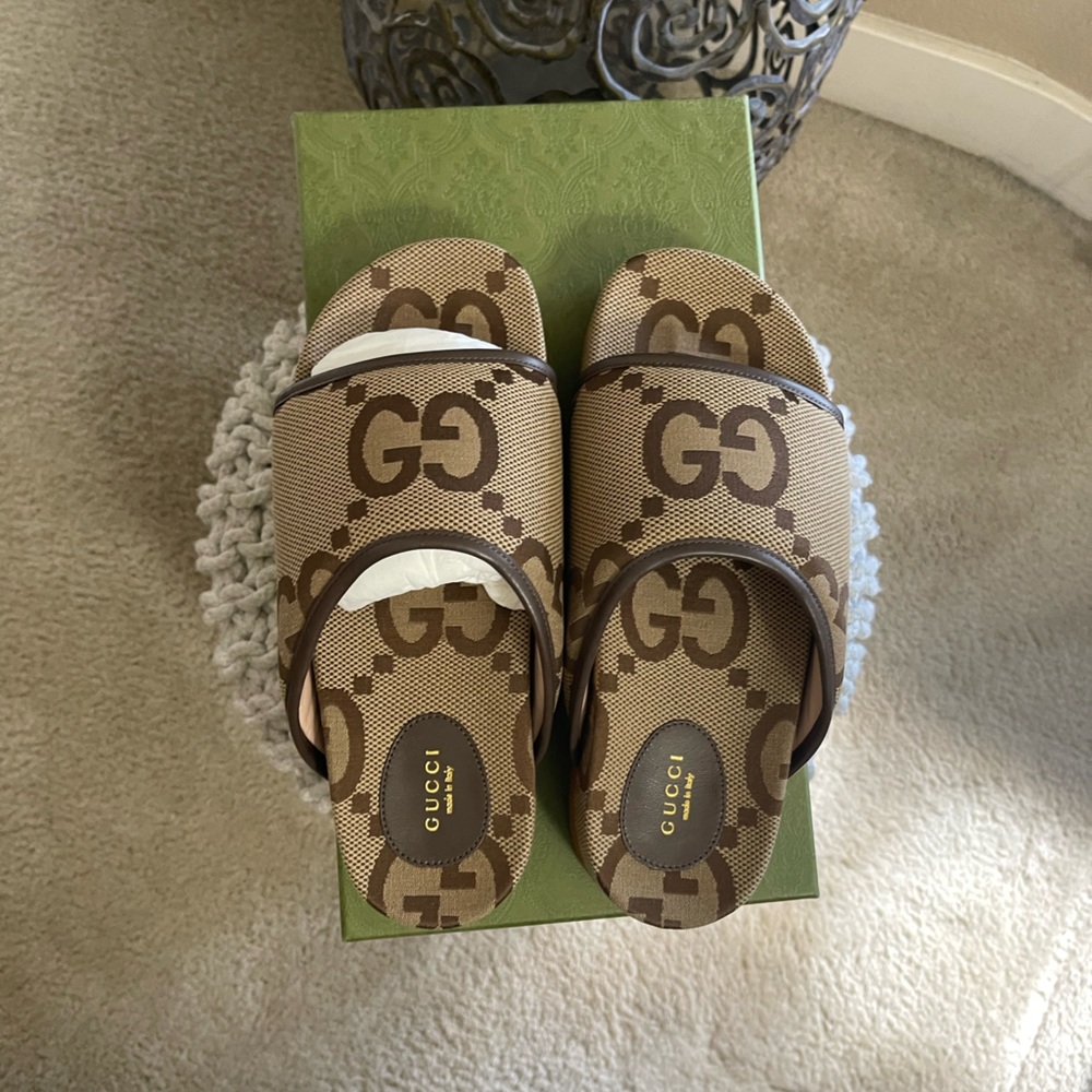 COPY - Gucci Jumbo GG Canvas Slides Size 41